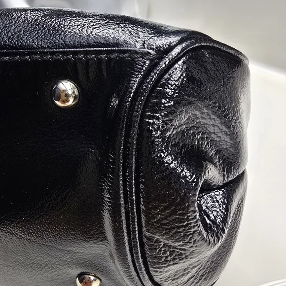 Salvatore Ferragamo Black Patent  Leather Handbag ( EUC! - Picture 11 of 14